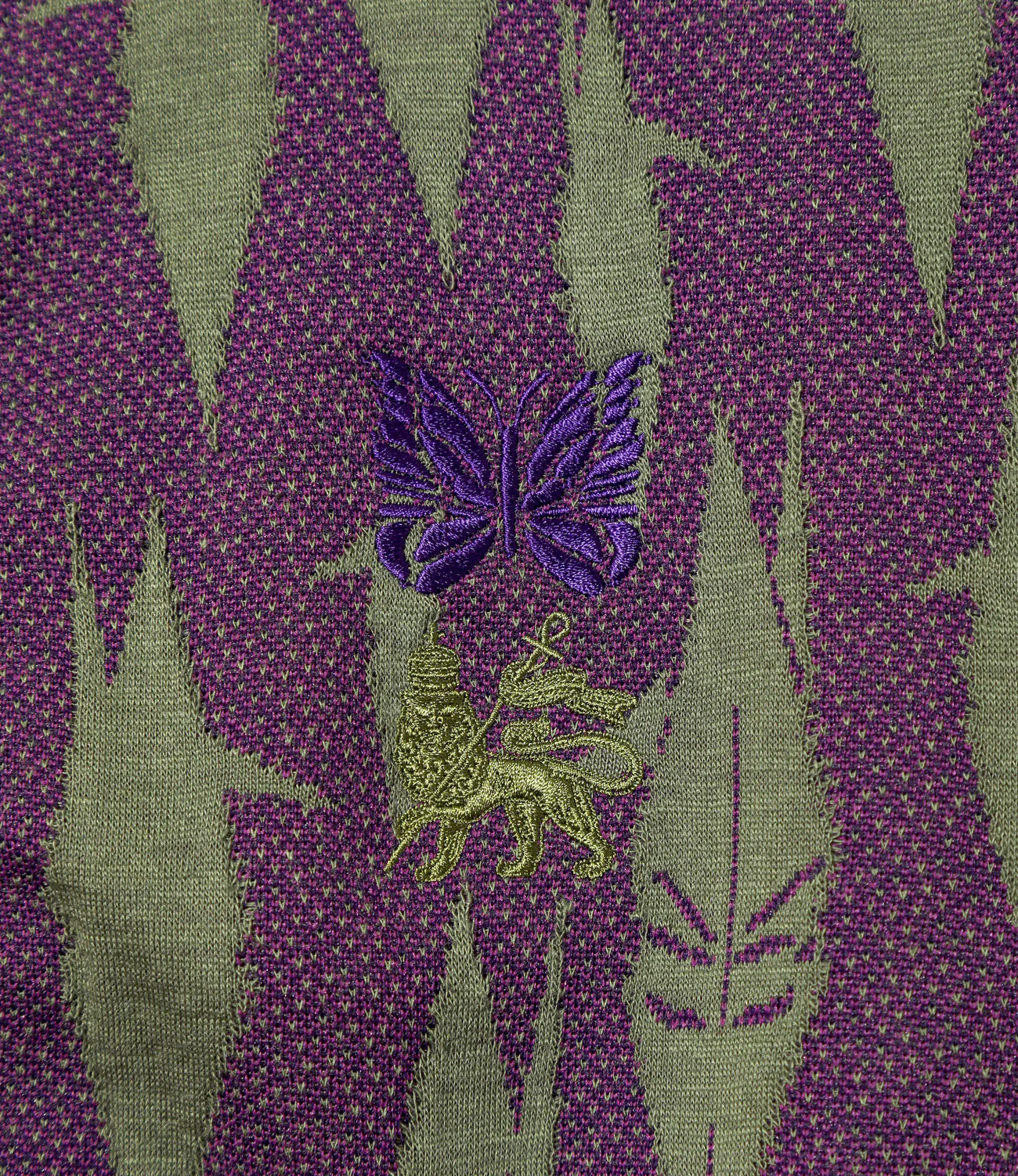 Rib Collar Track Jacket – Eggplant Origami Crane - Image 3