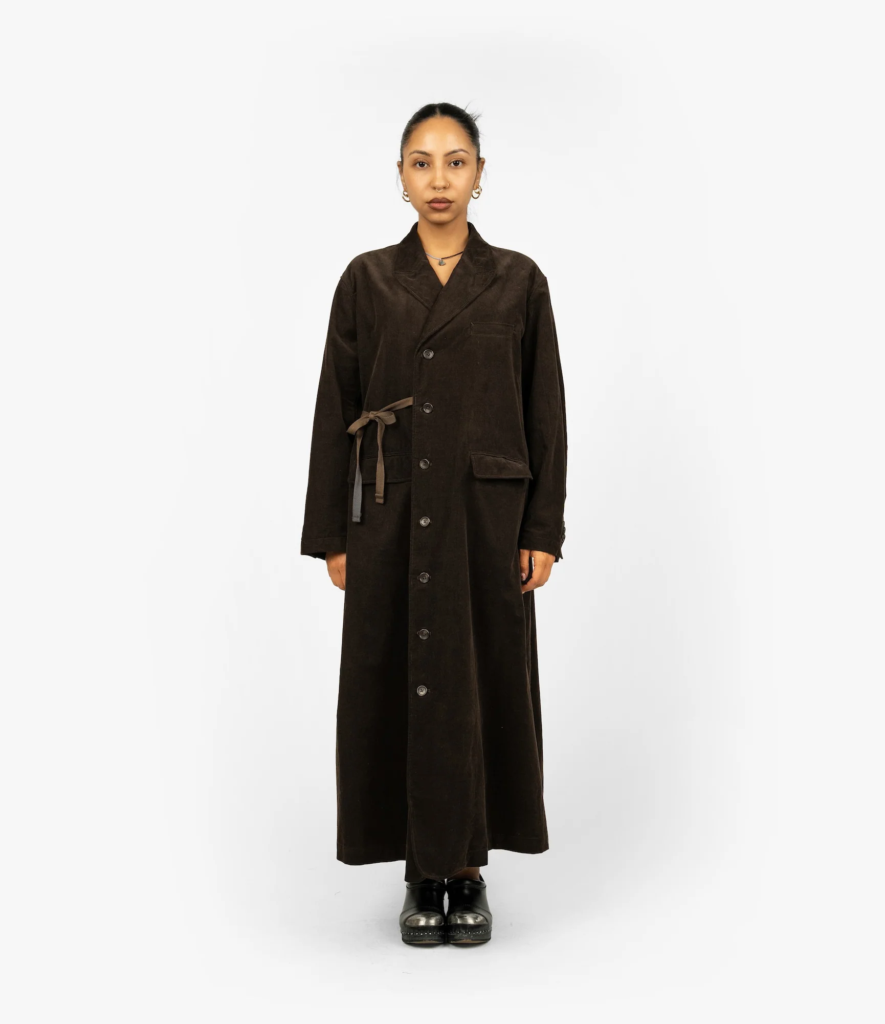 Tux Dress – Dark Brown Baby Corduroy - Image 2