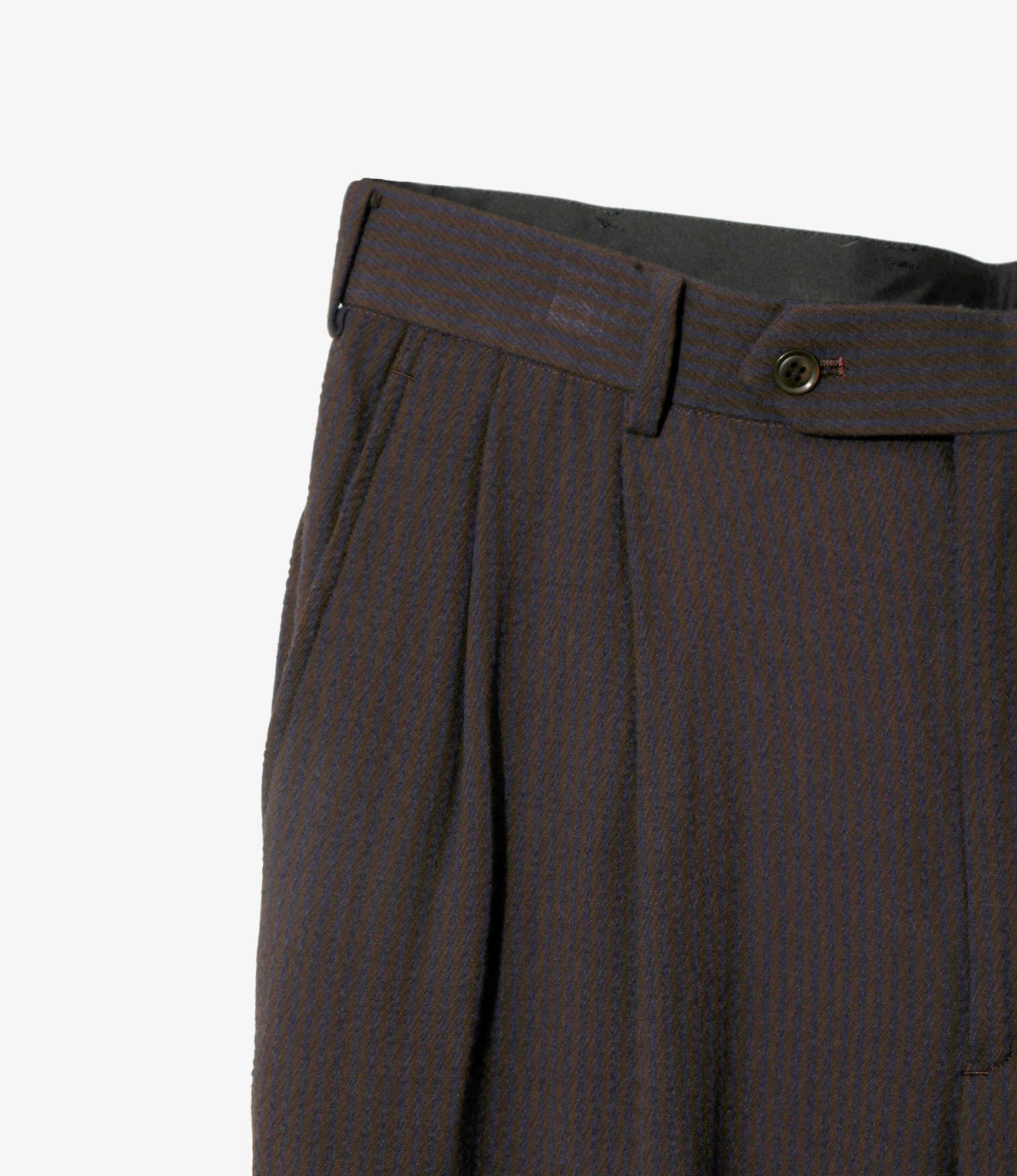 Two-Tuck Trouser – Brown Striped Kersey - Image 4