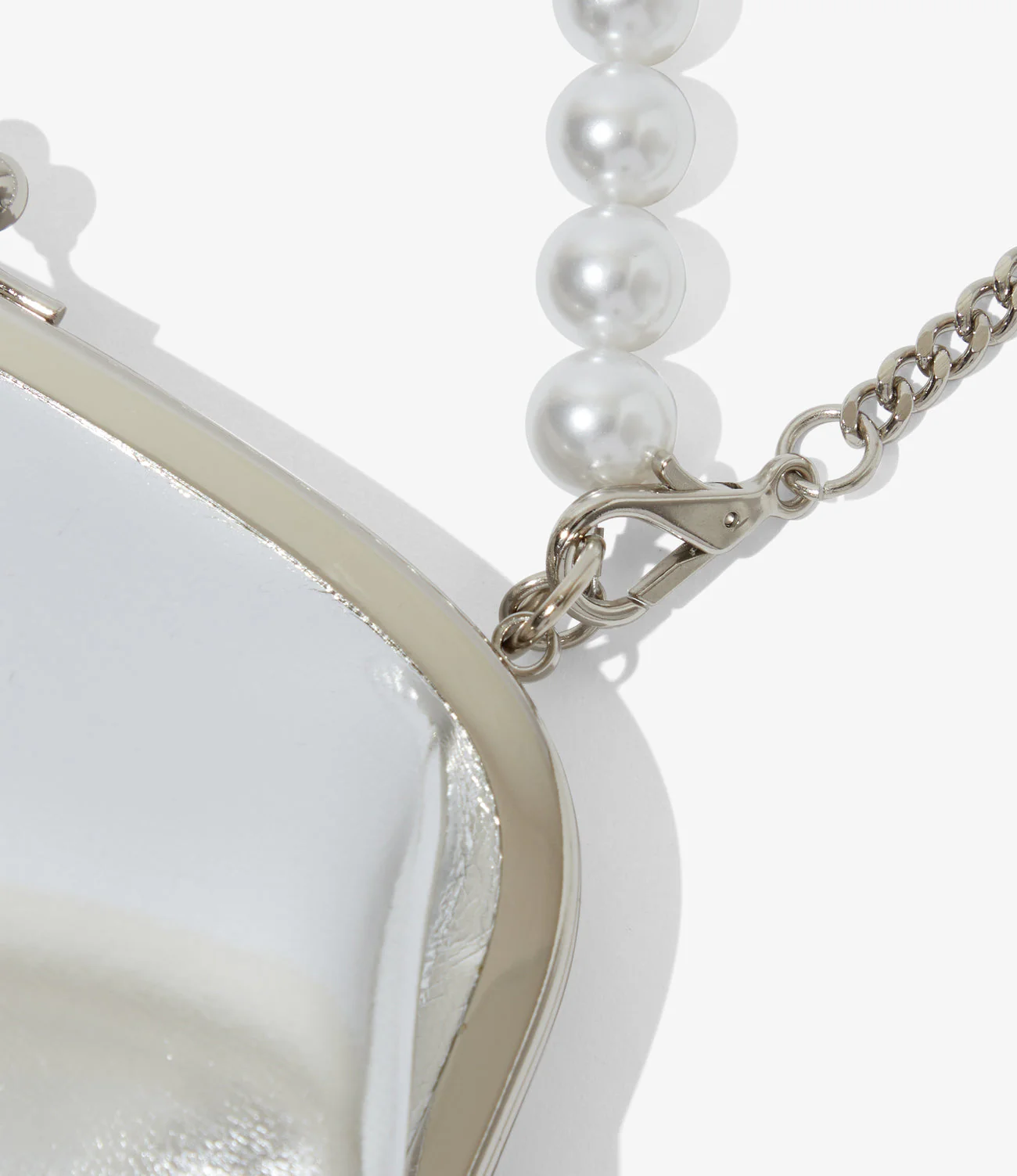 Two-Way Gamaguchi Bag – Silver - Image 5