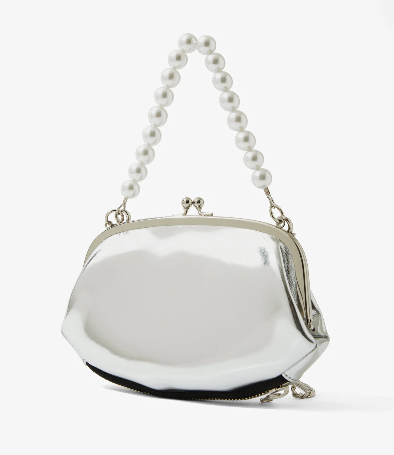Two-Way Gamaguchi Bag – Silver - Image 7