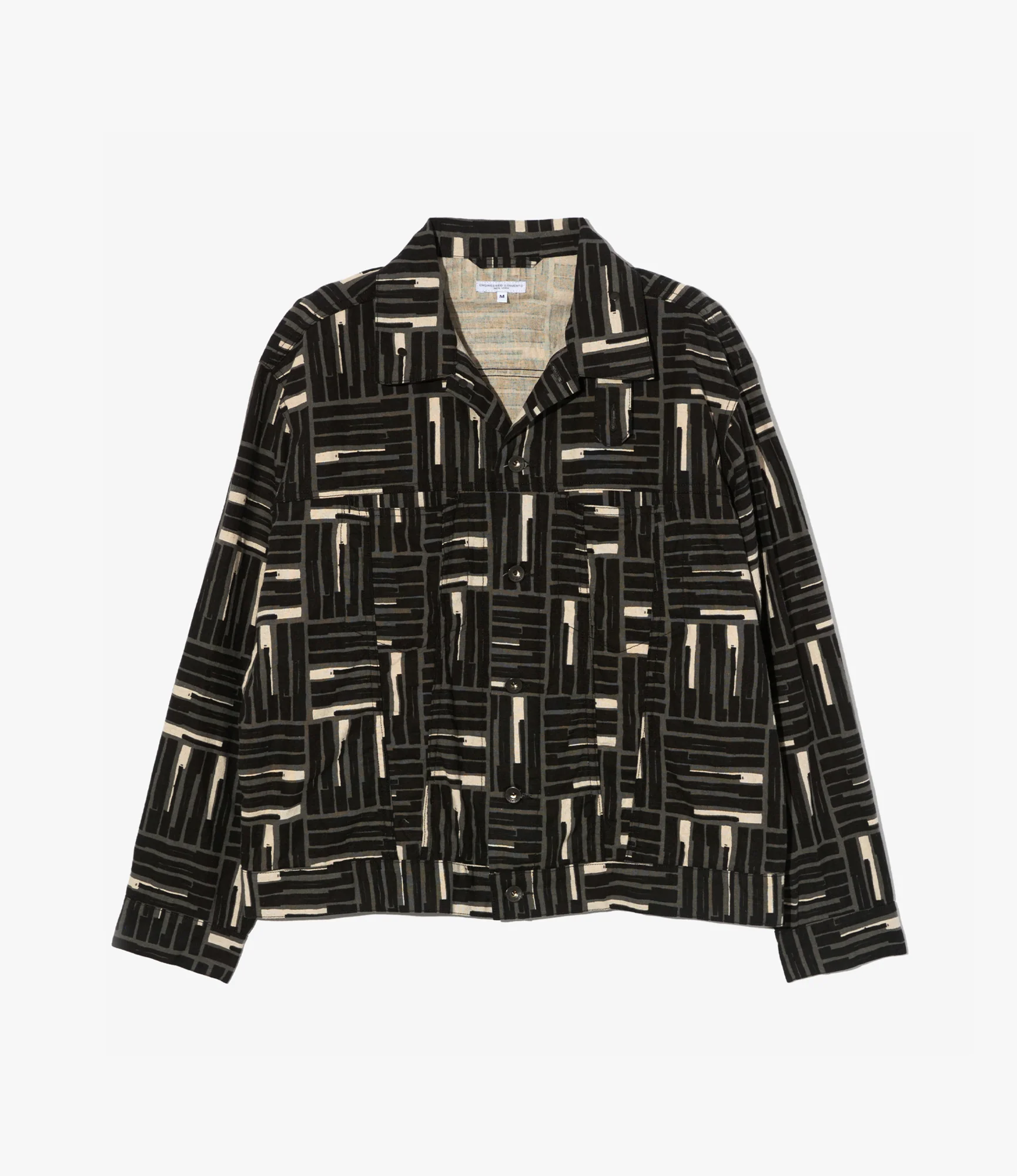 Type 5 Jean Jacket – Black Tile Print Canvas