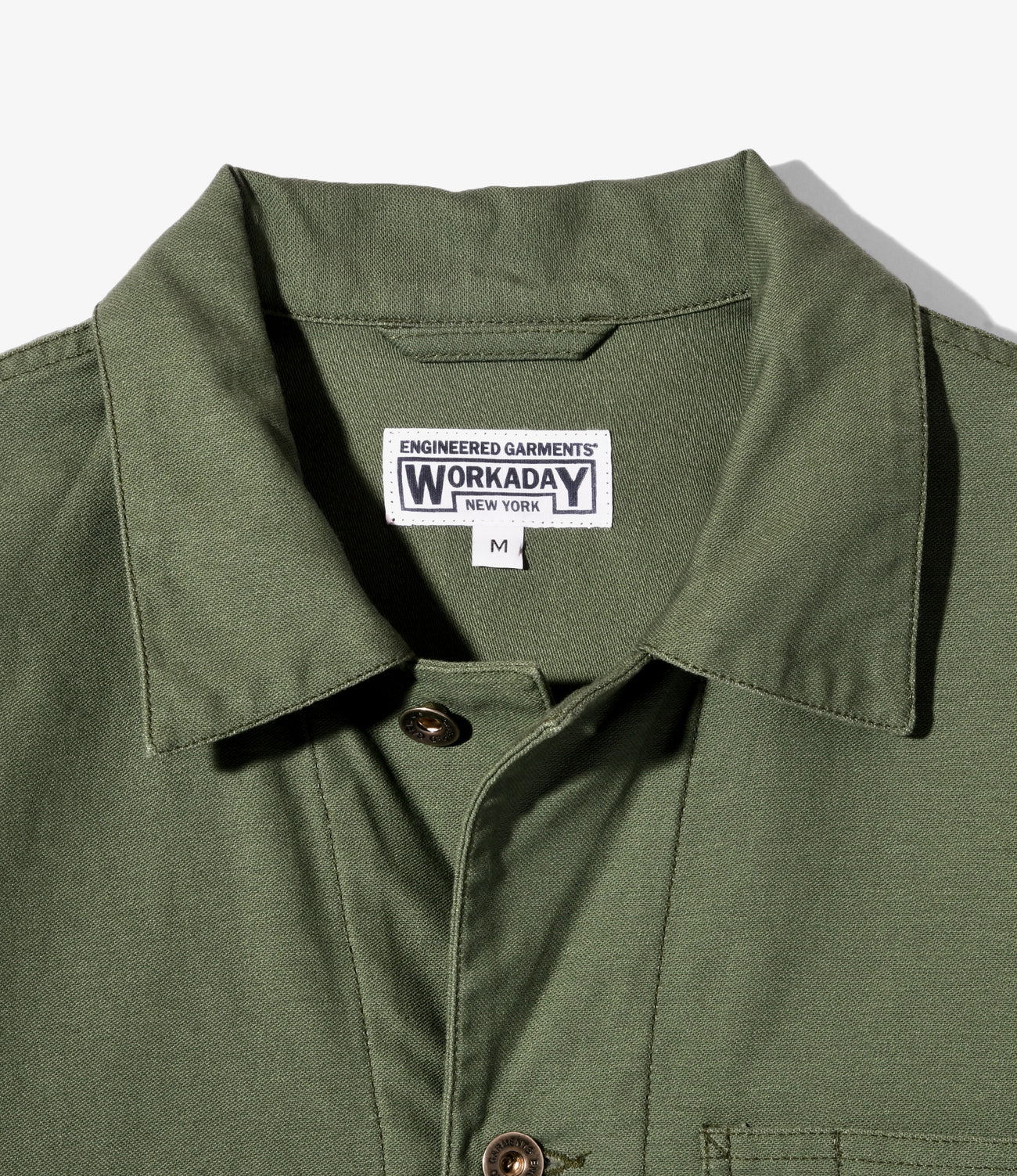 Utility Jacket (Donut Buttons) – Olive Reversed Sateen - Image 3