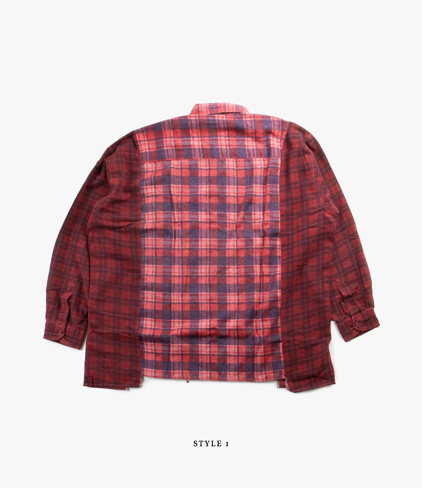 Wide Ribbon Shirt – Red Overdyed Flannel - Image 2