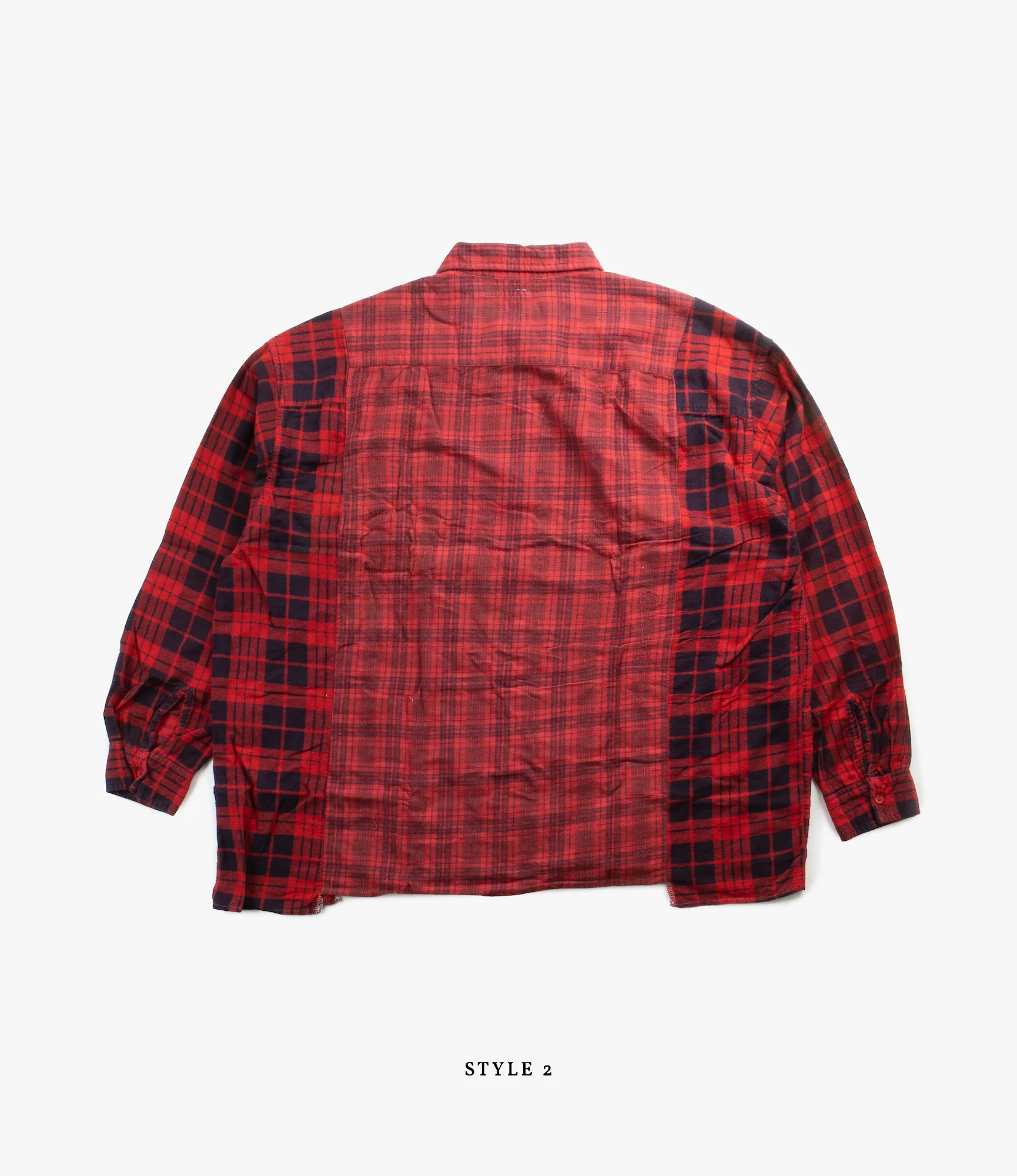 Wide Ribbon Shirt – Red Overdyed Flannel - Image 4