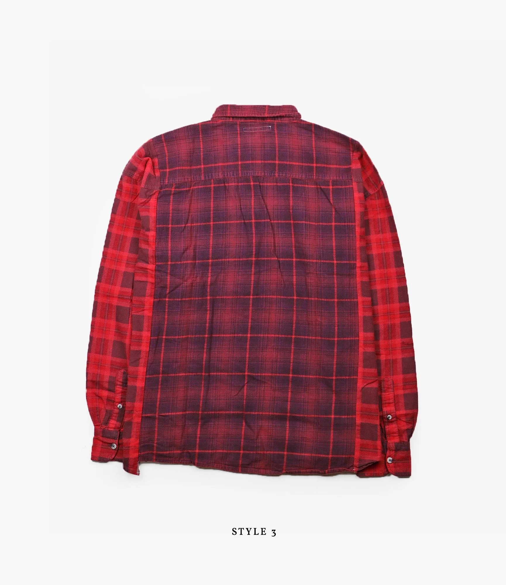 Wide Ribbon Shirt – Red Overdyed Flannel - Image 5