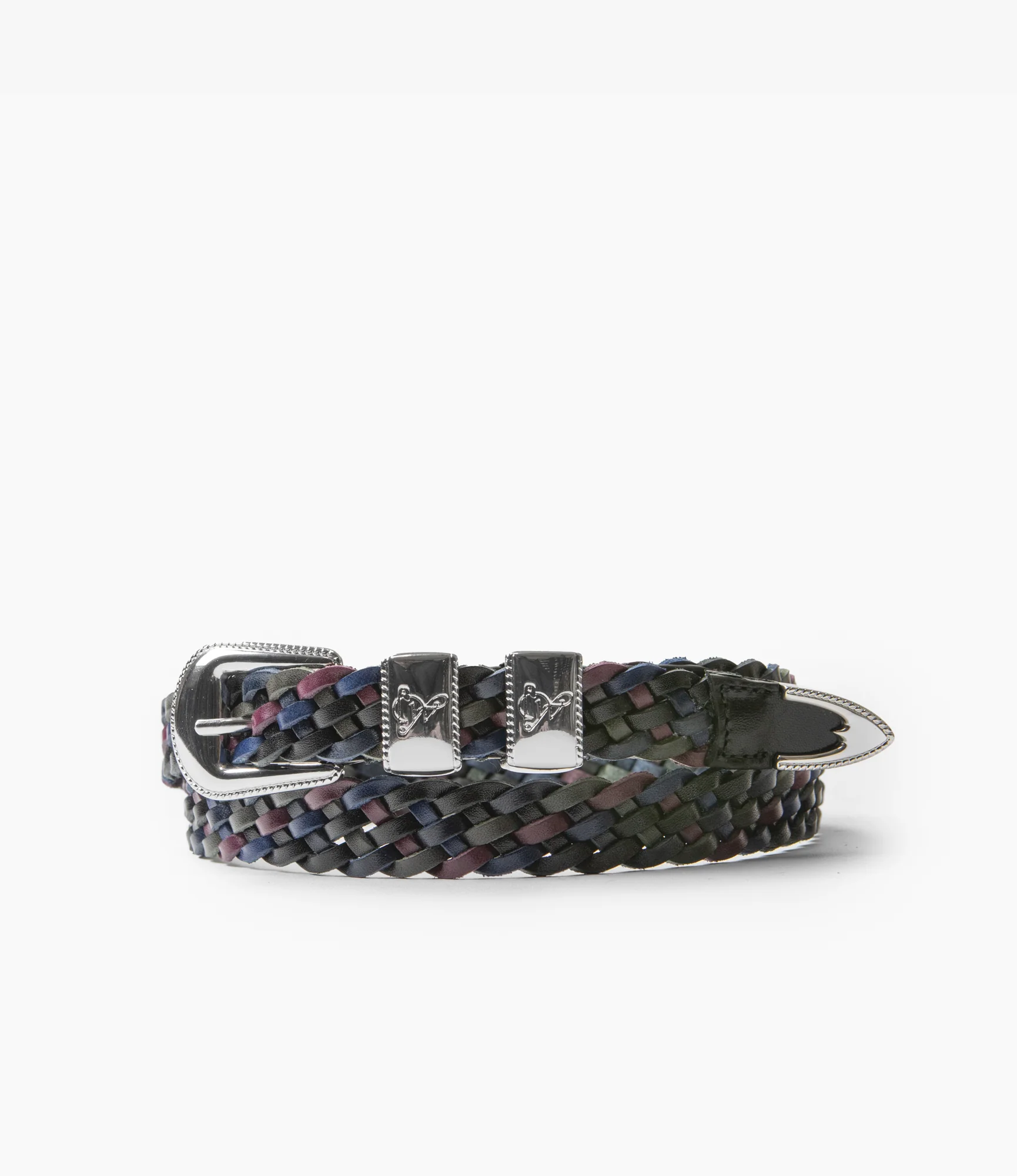 Wing Tip 5-Ply Braided Belt – Dark Multi Leather