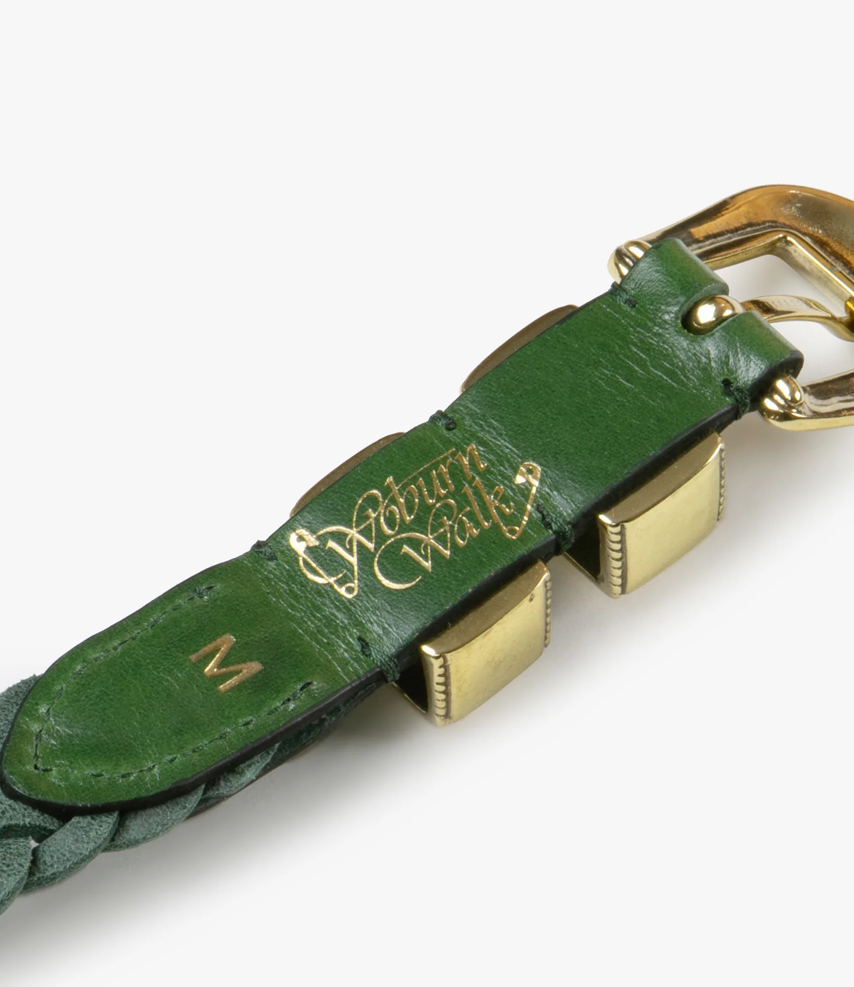 Wing Tip 5-Ply Braided Belt – Green Leather - Image 4