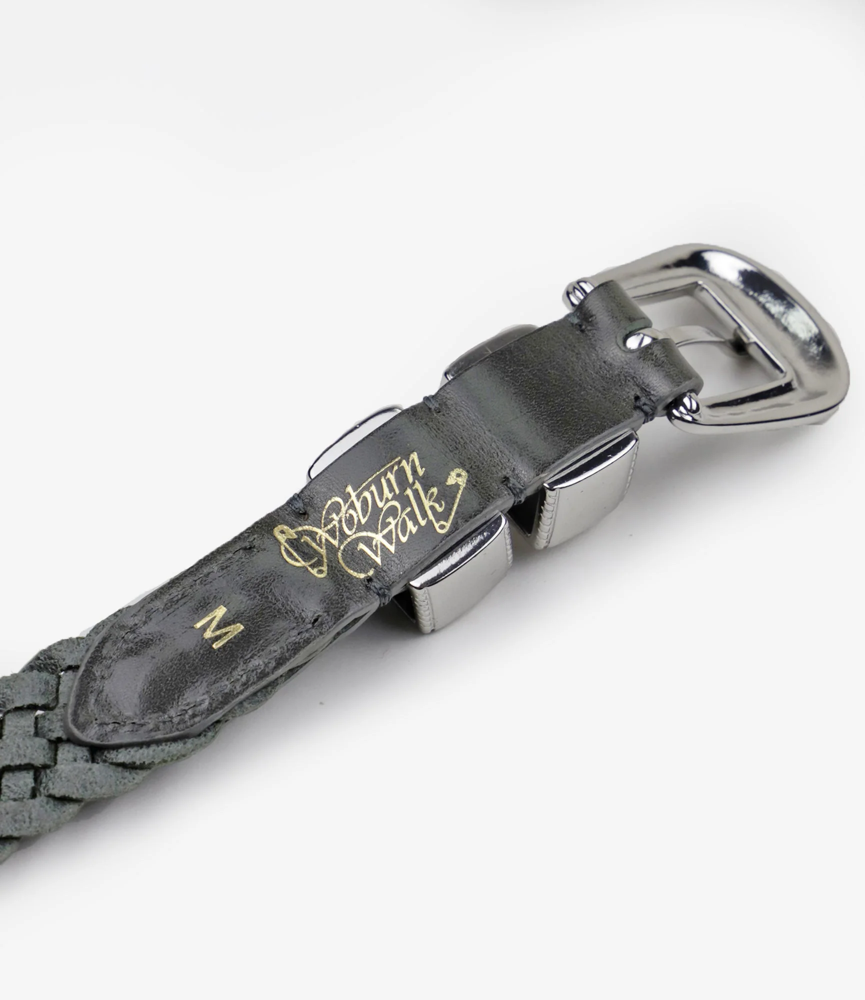 Wing Tip 5-Ply Braided Belt – Grey Leather - Image 4