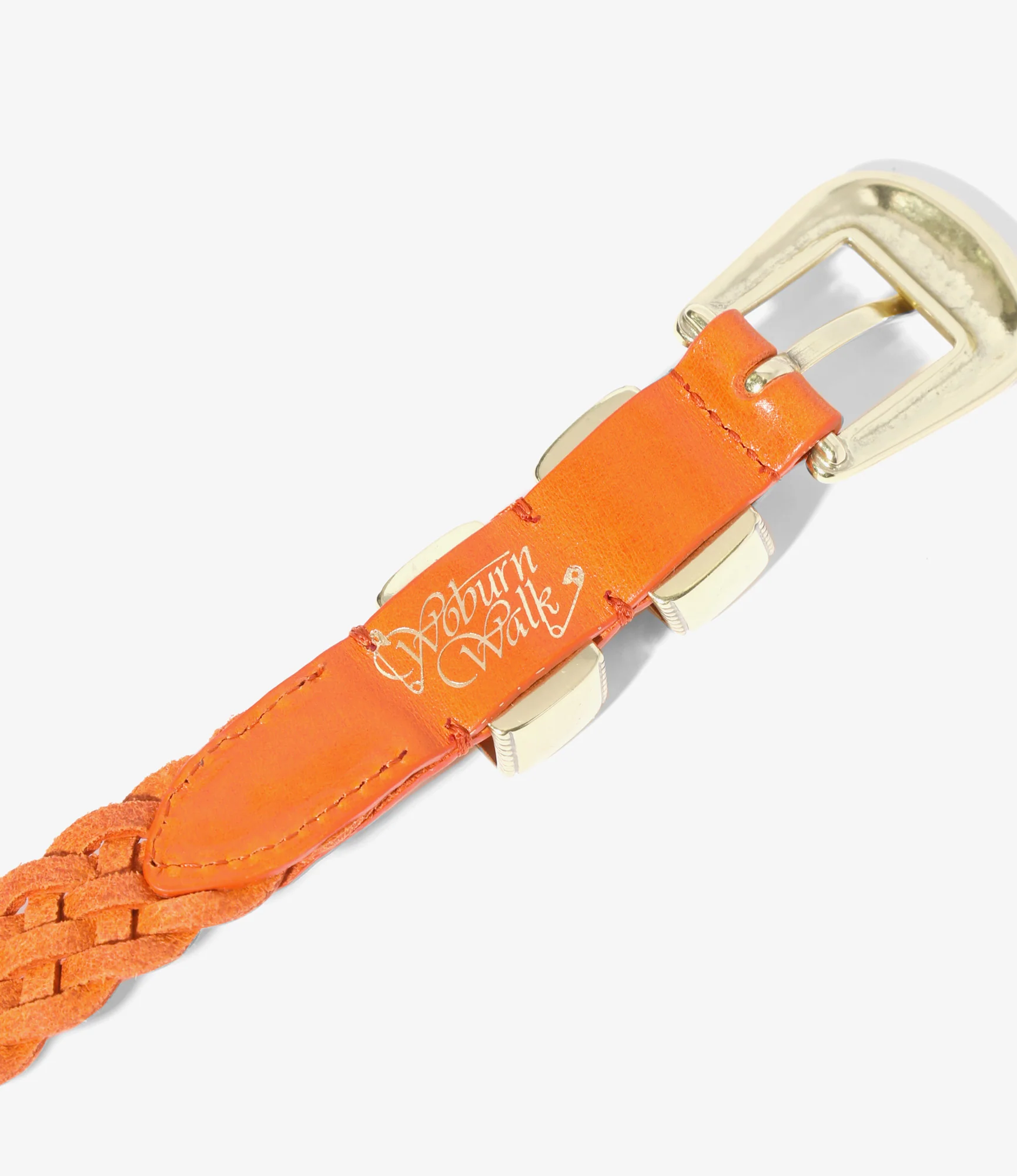 Wing Tip 5-Ply Braided Belt – Orange Leather - Image 4