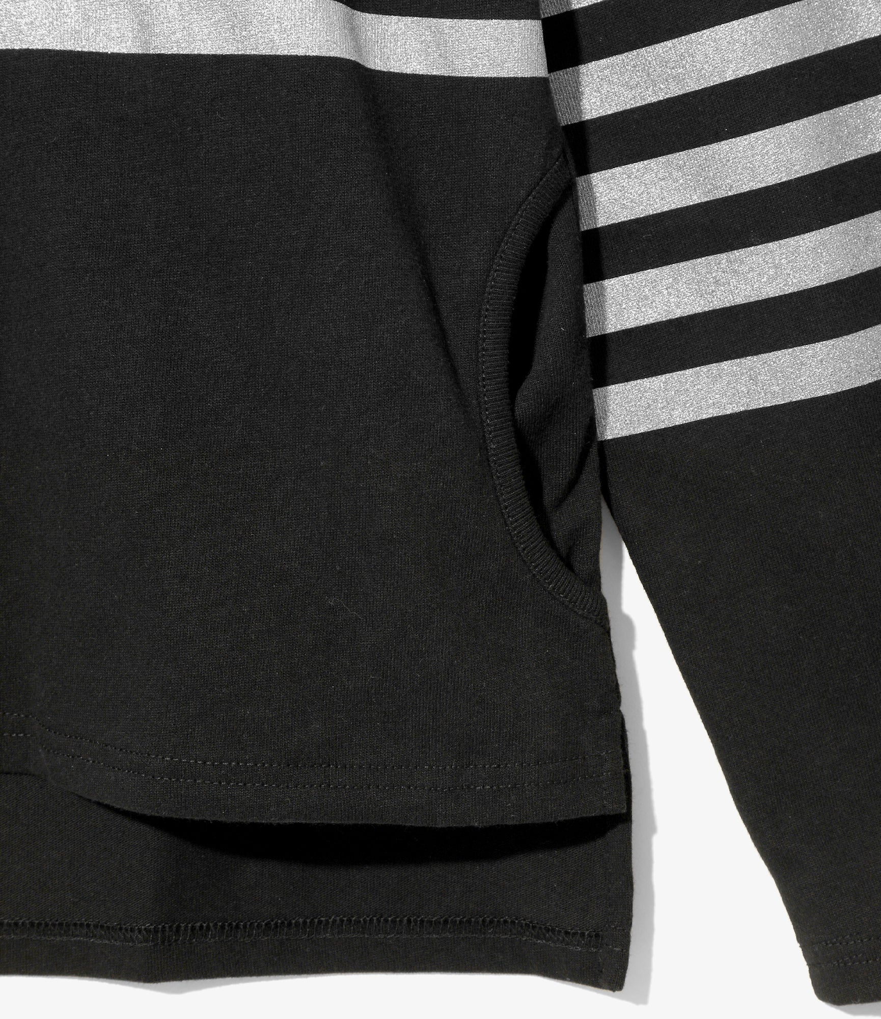Fisherman Boat Neck Gusset Shirt – Black/Metallic Stripe - Image 4
