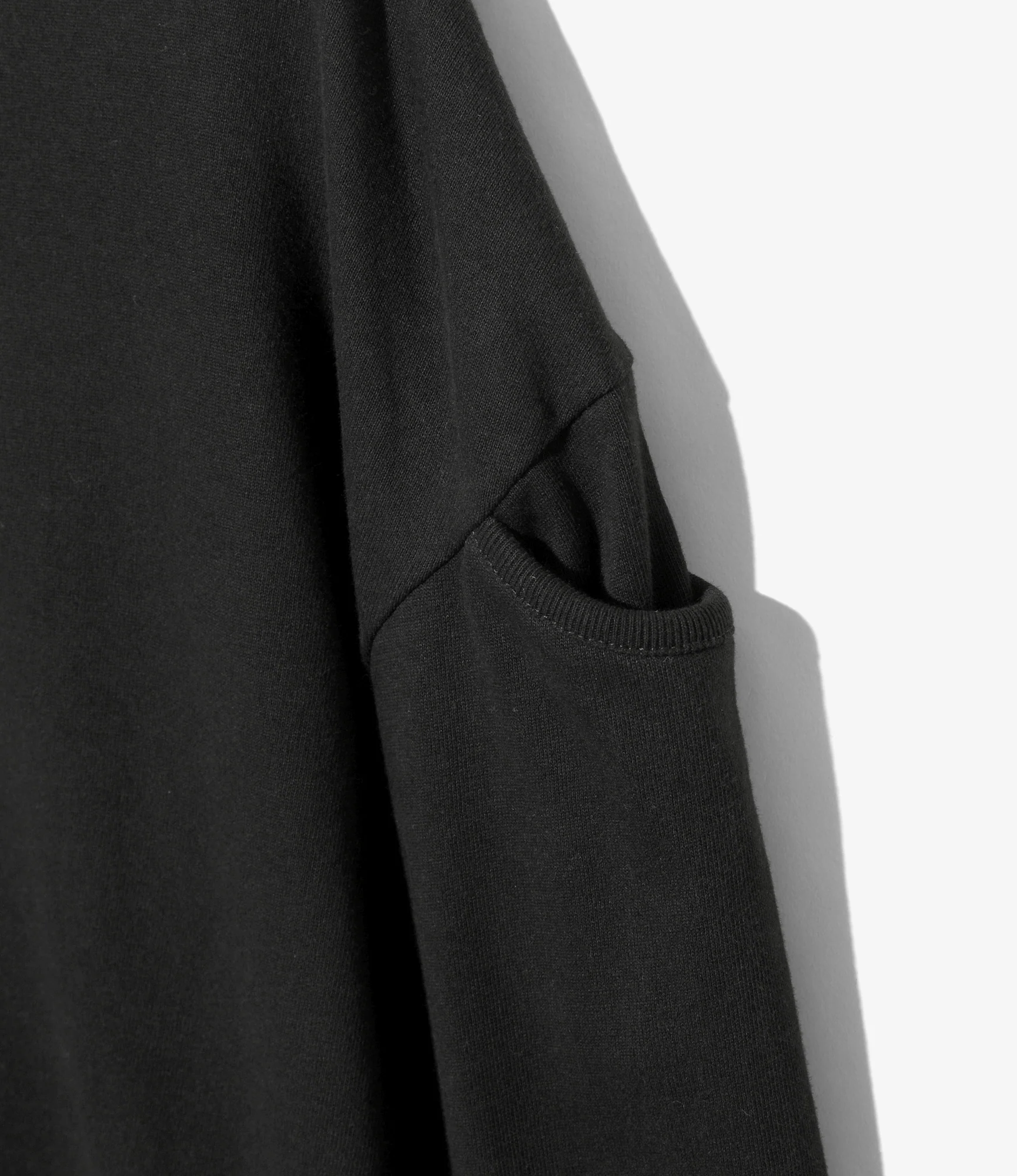 Fisherman Boat Neck Gusset Shirt – Black - Image 3