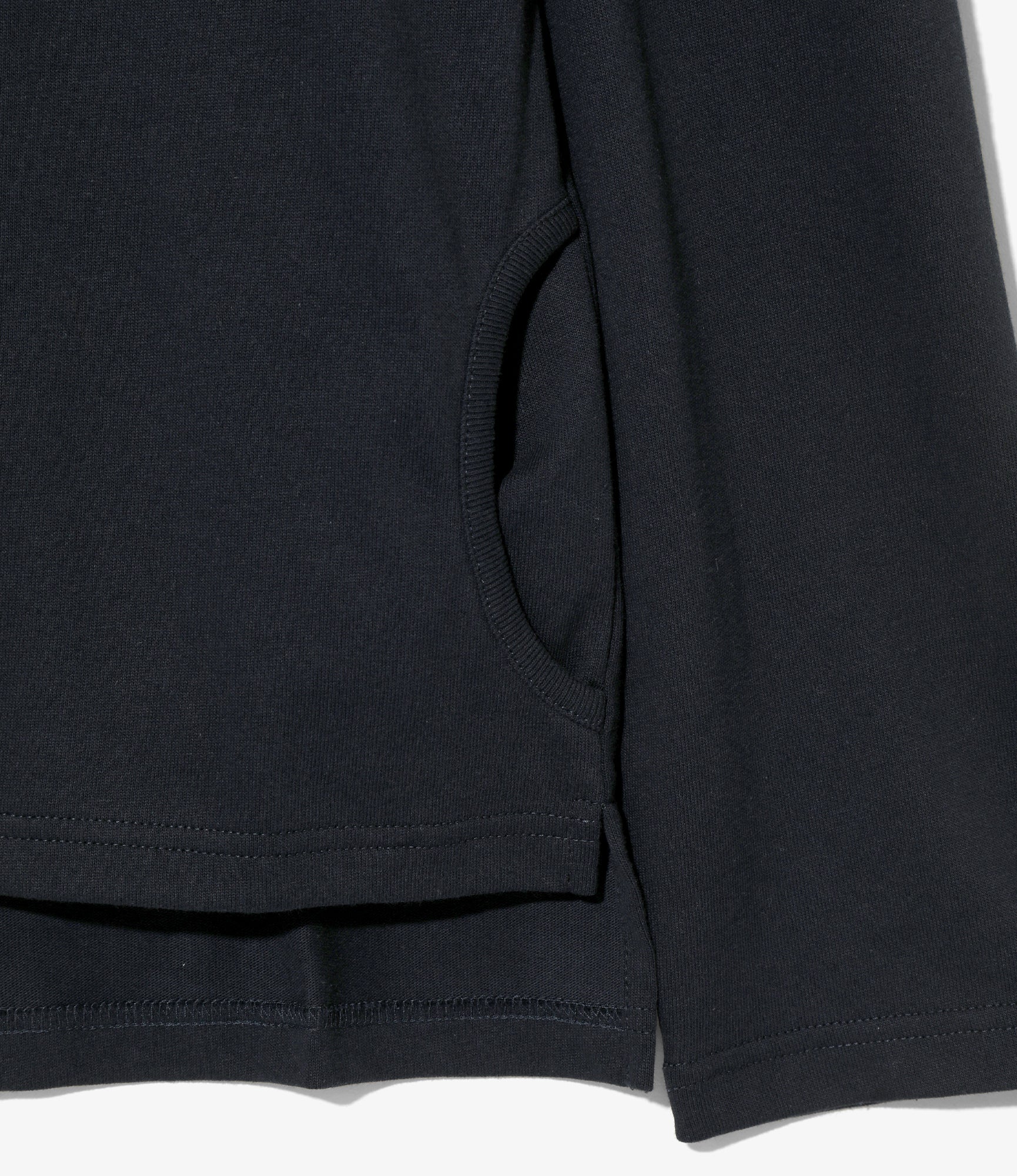 Fisherman Boat Neck Gusset Shirt – Navy - Image 4