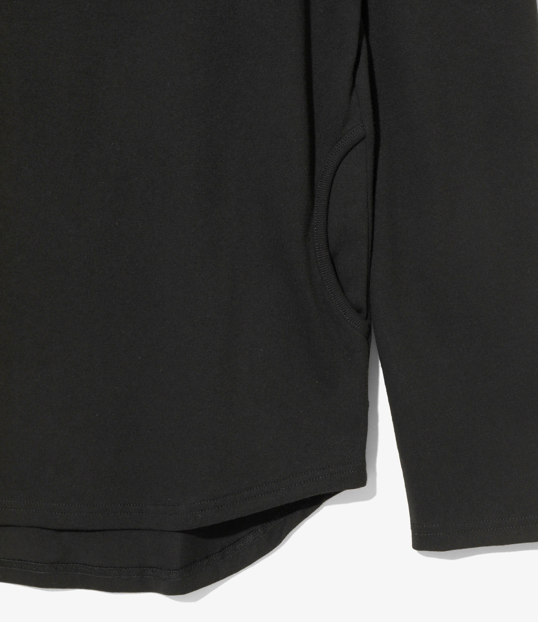 Fisherman Boat Neck Snap Shoulder Shirt – Black - Image 4