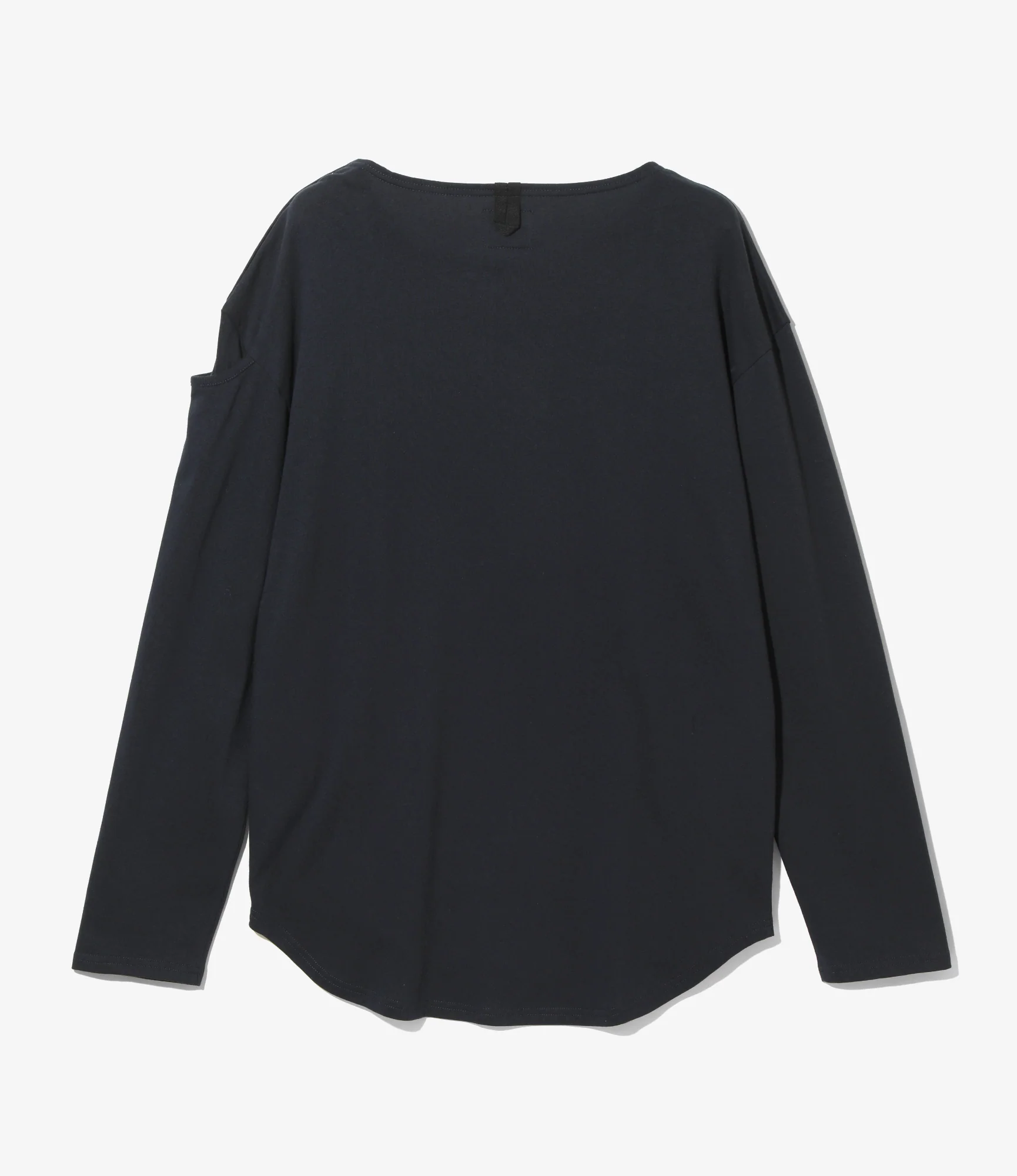 Fisherman Boat Neck Snap Shoulder Shirt – Navy - Image 5