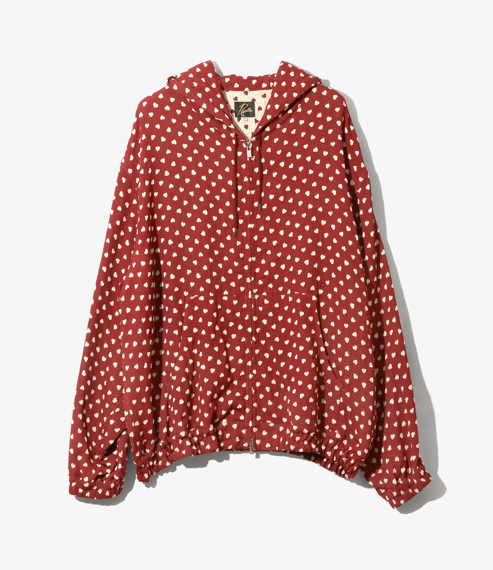 Zipped Hoodie – Red Heart Double-Weave Jacquard