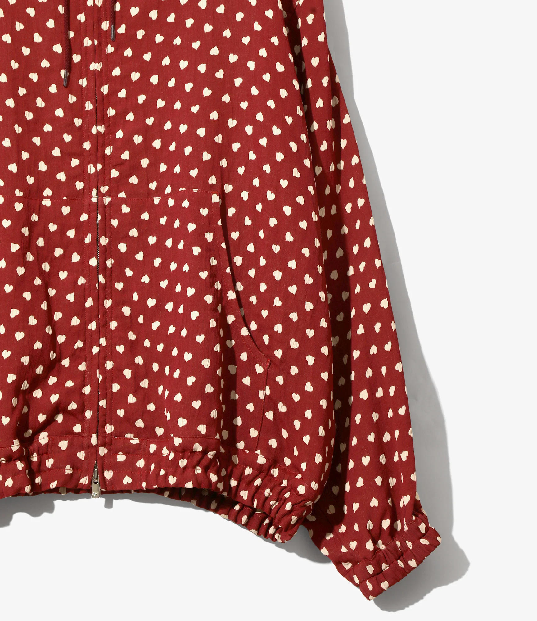 Zipped Hoodie – Red Heart Double-Weave Jacquard - Image 3